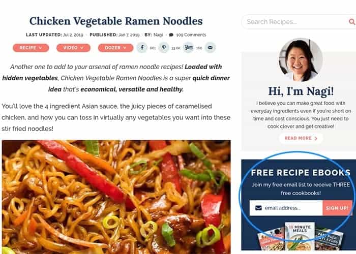 Example Optin Form in Sidebar