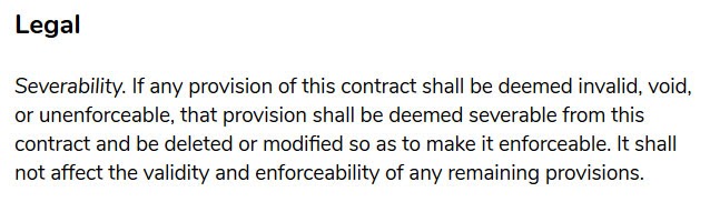 freelance contract template severability clause